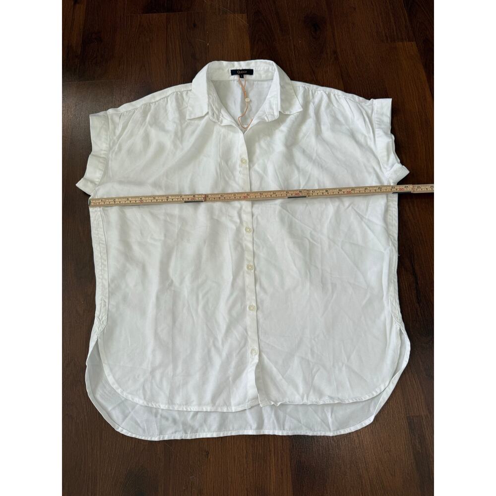 Quince NWOT Vintage Wash Tencel Camp Shirt White Sz S Minimalist Casual - Picture 4 of 7